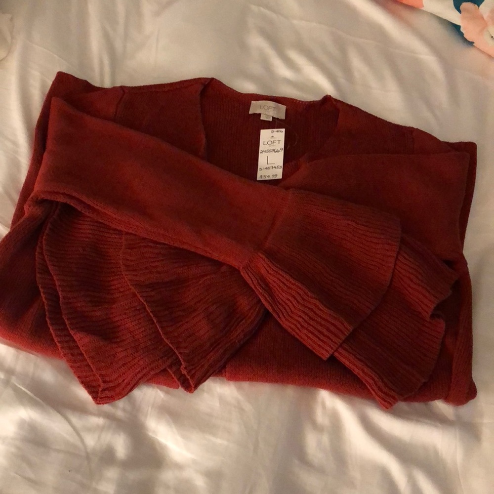 LOFT Cardigan with Tiered Bell Sleeves